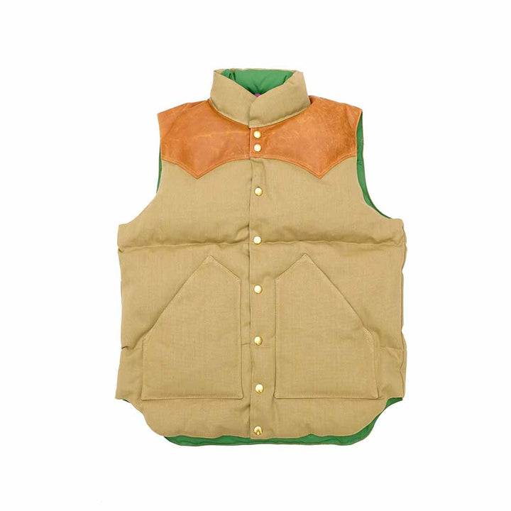 WAREHOUSE × Rocky Mountain Featherbed - CANVAS DOWN VEST - WHRM-2223