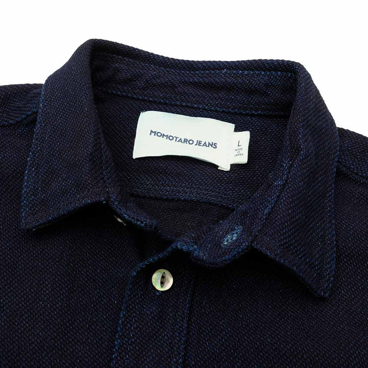 MOMOTARO JEANS - HEAVY INDIGO DOBBY SHIRT - MXLS1036