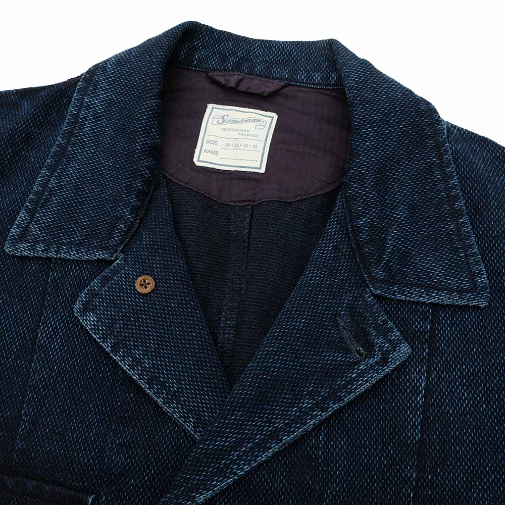 Soundman - US ARMY COMBAT JK - Delaware - Indigo Dyed Sashiko Style Dobby - 493M-655A