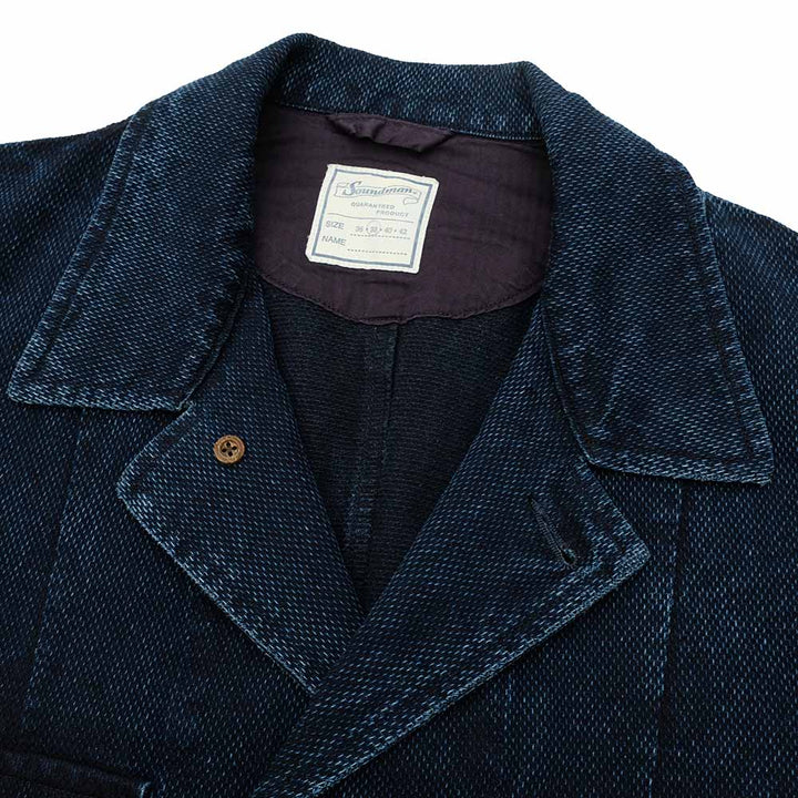 Soundman - US ARMY COMBAT JK - Delaware - Indigo Dyed Sashiko Style Dobby - 493M-655A