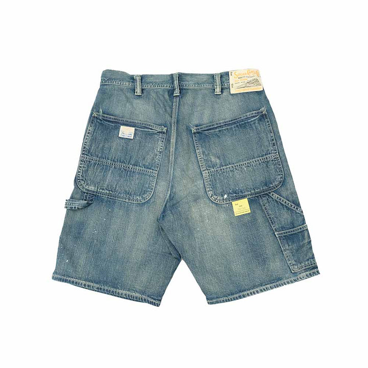 SUGAR CANE - 11oz. BLUE DENIM WORK SHORTS - AGED MODEL - SC52568