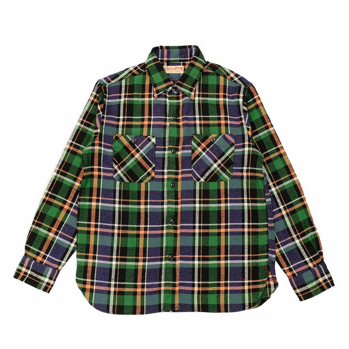 SUGAR CANE - TWILL CHECK WORK SHIRT - SC29566