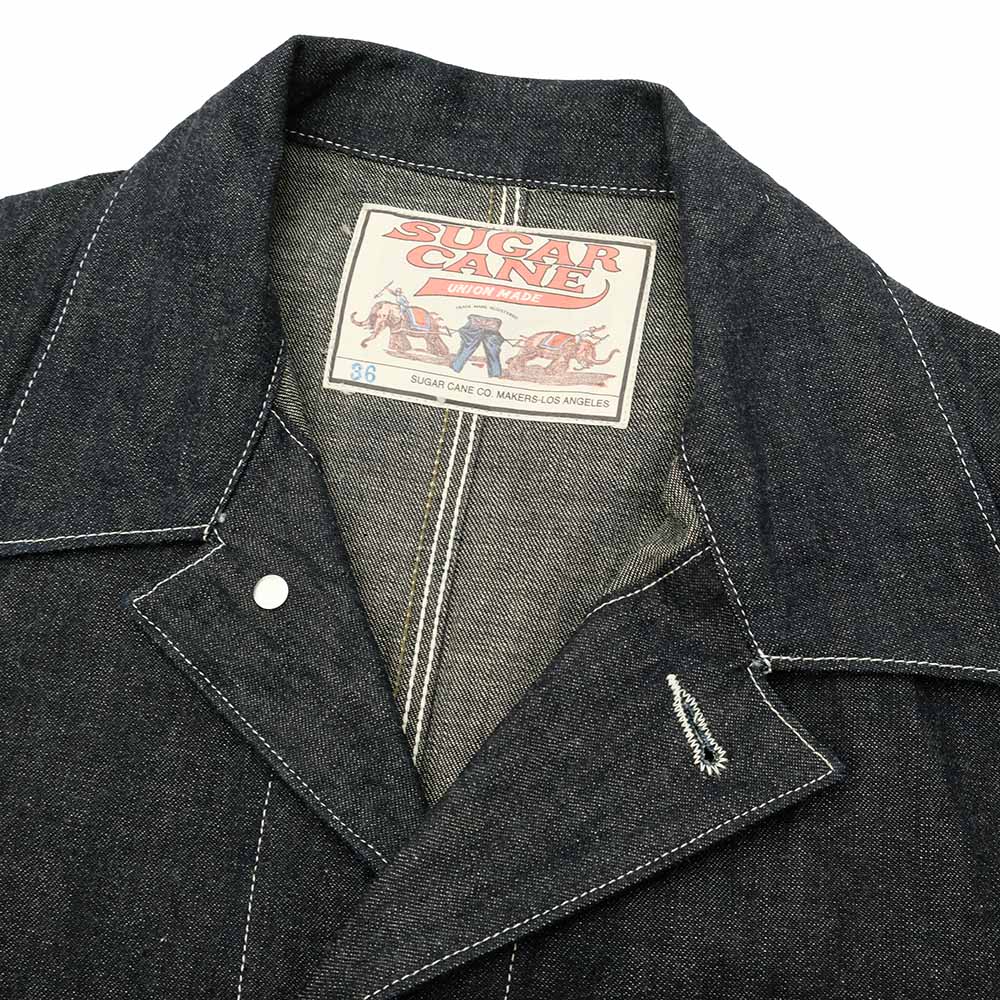 SUGAR CANE - FICTION ROMANCE - 11oz. BLUE DENIM 1920's WORK COAT - SC15503