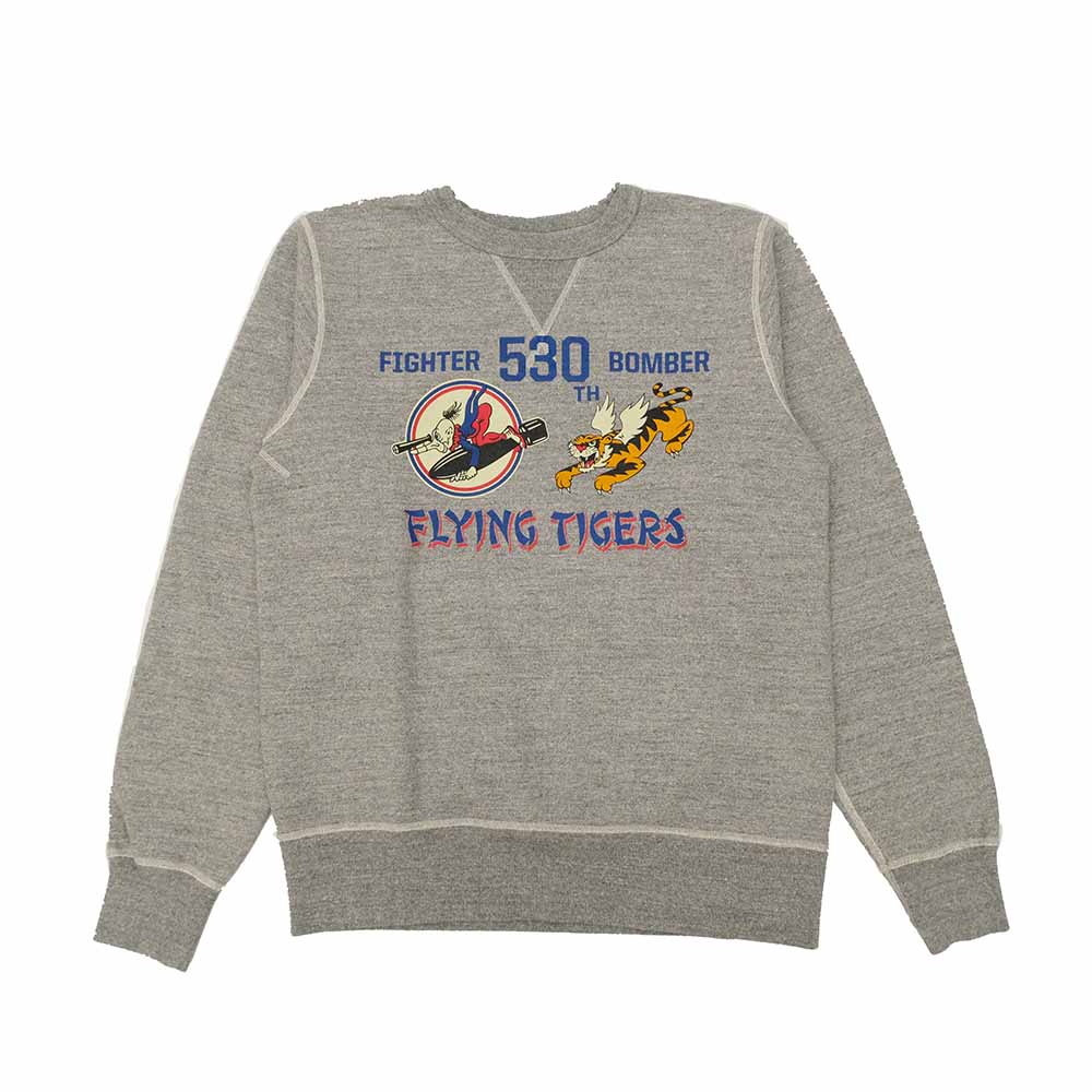 BUZZ RICKSON'S - SET-IN CREW SWEAT - 530th FTR-BOMB FLING TIGERS - BR69634