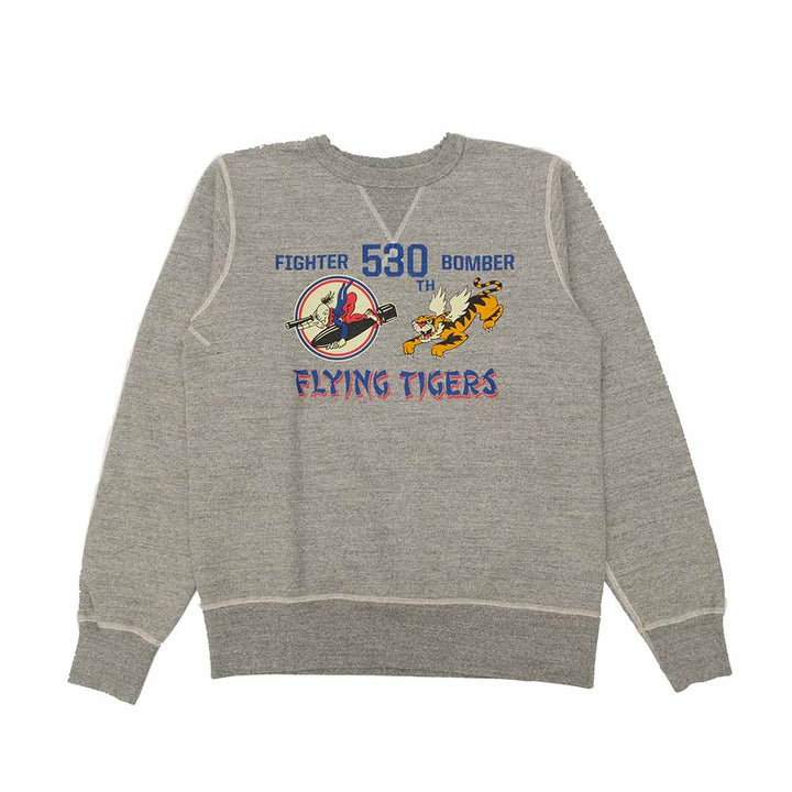 BUZZ RICKSON'S - SET-IN CREW SWEAT - 530th FTR-BOMB FLING TIGERS - BR69634