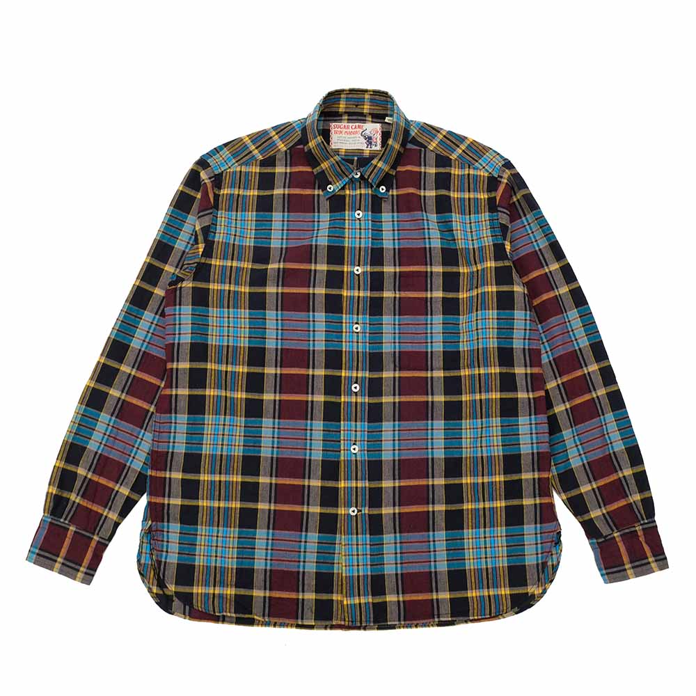 SUGAR CANE - INDIA MADRAS CHECK BUTTON DOWN SHIRT - SC29513