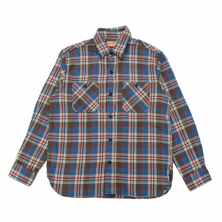 SUGAR CANE - TWILL CHECK WORK SHIRT - SC29564