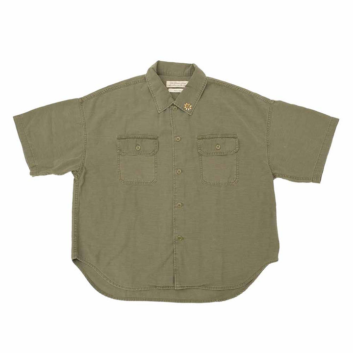 REMI RELIEF - WIDE MILITARY S/S SHIRT - Small Flower Studs - RN28369222