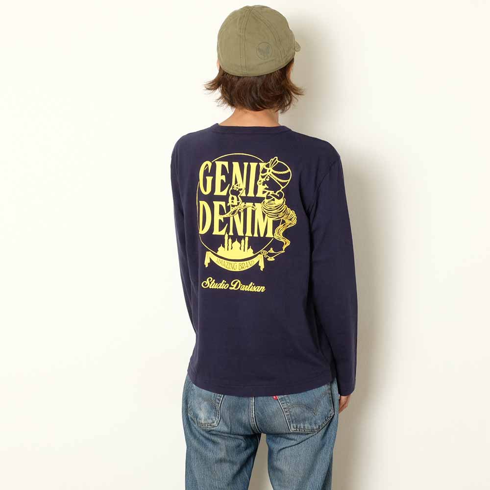 STUDIO D’ARTISAN - PRINT L/S T-SHIRT - GENIE DENIM - 8195A