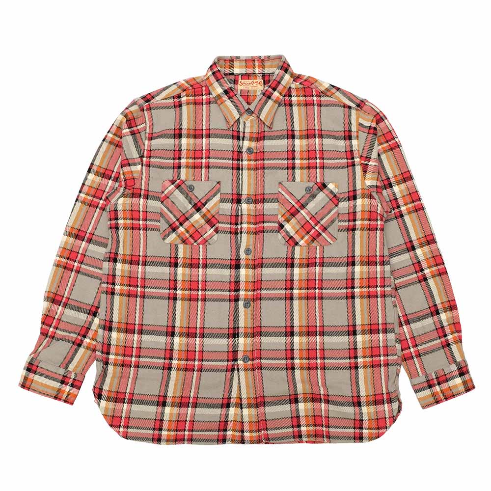 SUGAR CANE - TWILL CHECK WORK SHIRT - SC29565