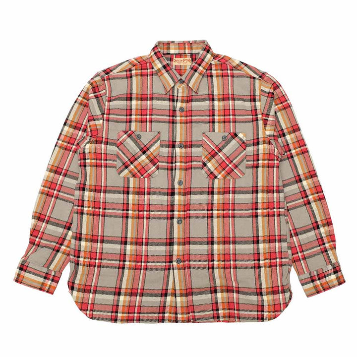 SUGAR CANE - TWILL CHECK WORK SHIRT - SC29565