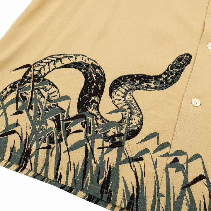 OLD JOE BRAND - ORIGINAL PRINTED OPEN COLLAR SHIRTS “Hebi” Short-sleeve - 251OJ-SH26