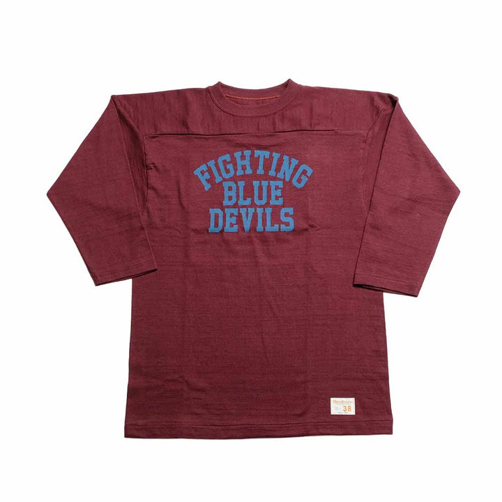 WAREHOUSE - 7/10 SLEEVE FOOTBALL T-SHIRT - BLUE DEVILS - 4063BLU-26