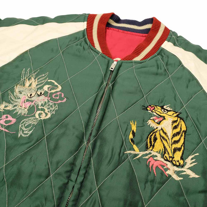 TAILOR TOYO - Acetate Quilted Souvenir Jacket - JAPAN MAP × GOLD DRAGON - TT15791-145