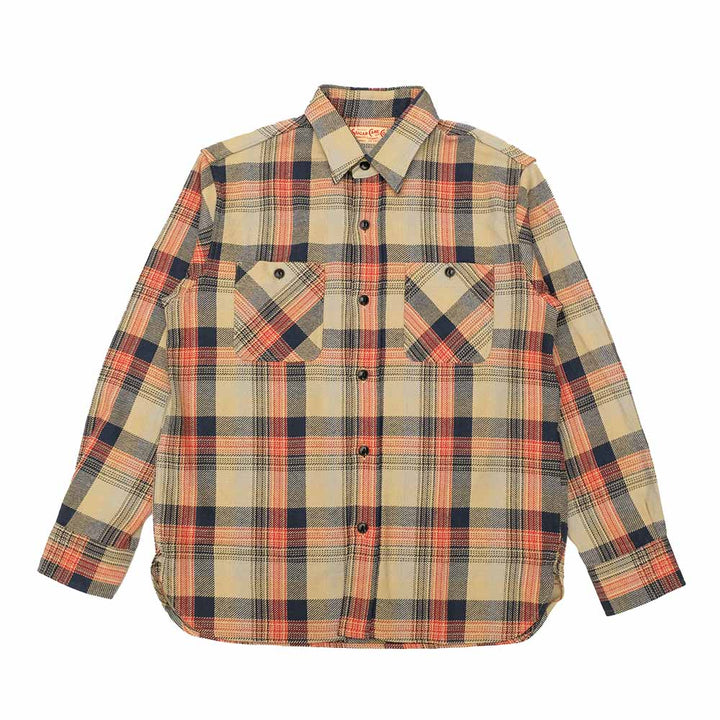 SUGAR CANE - TWILL CHECK WORK SHIRT - SC29562