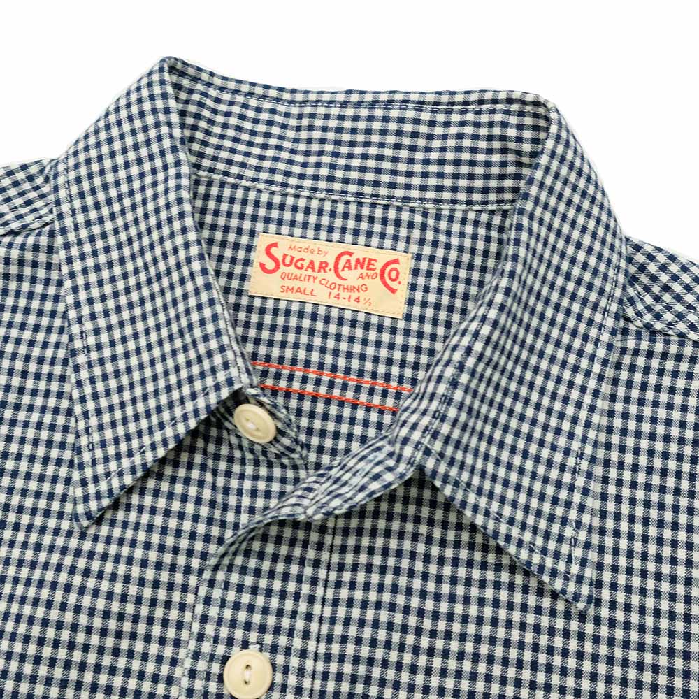 SUGAR CANE - INDIGO CHAMBRAY - S/S WORK SHIRT - SC39292