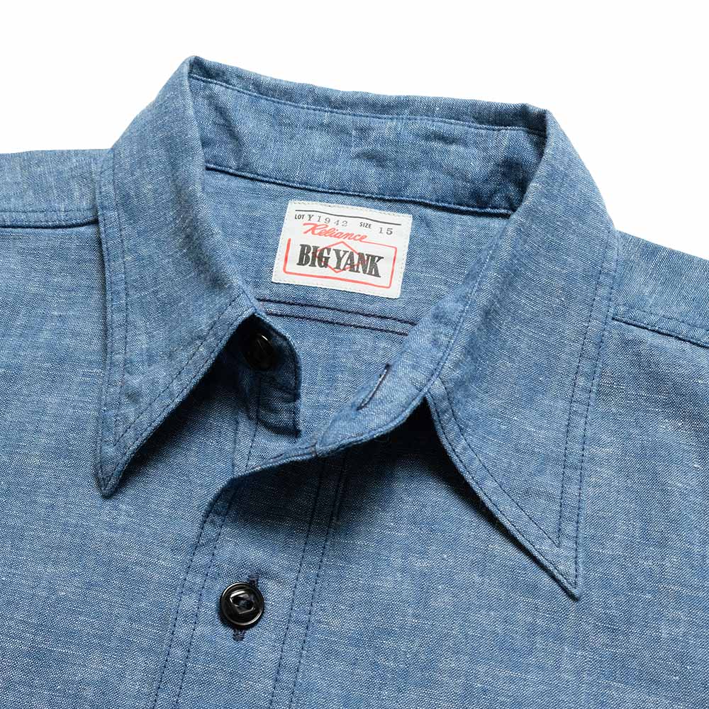 BIG YANK - Y1942 S/S CHAMBRAY SHIRT - 602-261-05