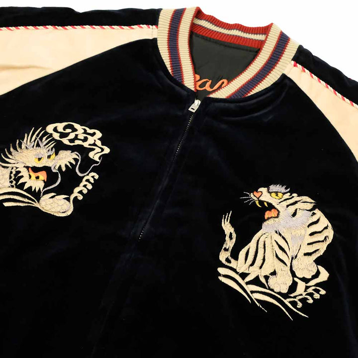 TAILOR TOYO - Velveteen - Two-tone - x Acetate Souvenir Jacket - WHITE DRAGON x EAGLE - TT15795-128