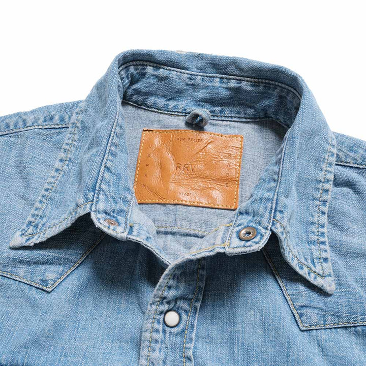 REMI RELIEF - 8.5oz DENIM WESTERN SHIRT - Sawtooth Flap Pockets - RN2048SDR