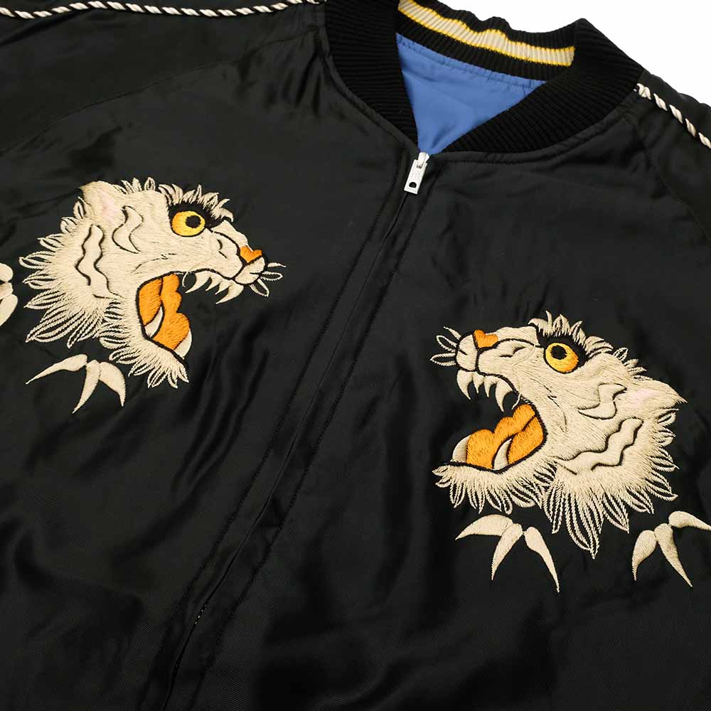 TAILOR TOYO - Acetate Souvenir Jacket - WHITE TIGER × GOLD DRAGON - TT15790-119