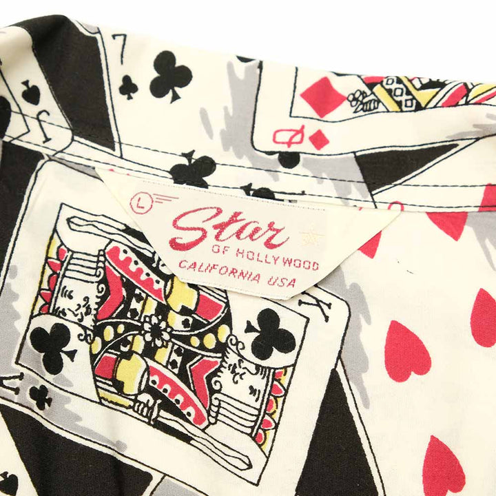 STAR OF HOLLYWOOD - TYPEWRITER COTTON OPEN SHIRT - PLAYING CARDS - SH39496