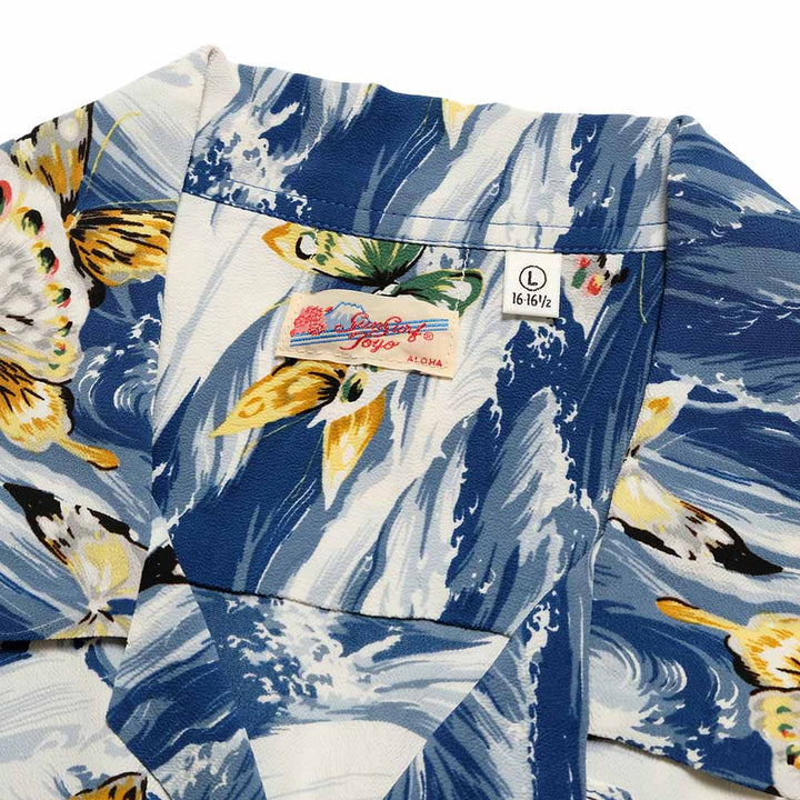 SUN SURF - HINOYA EXCLUSIVE - L/S RAYON HAWAIIAN SHIRT - BUTTERFLY SPLASH - SS39627HYL