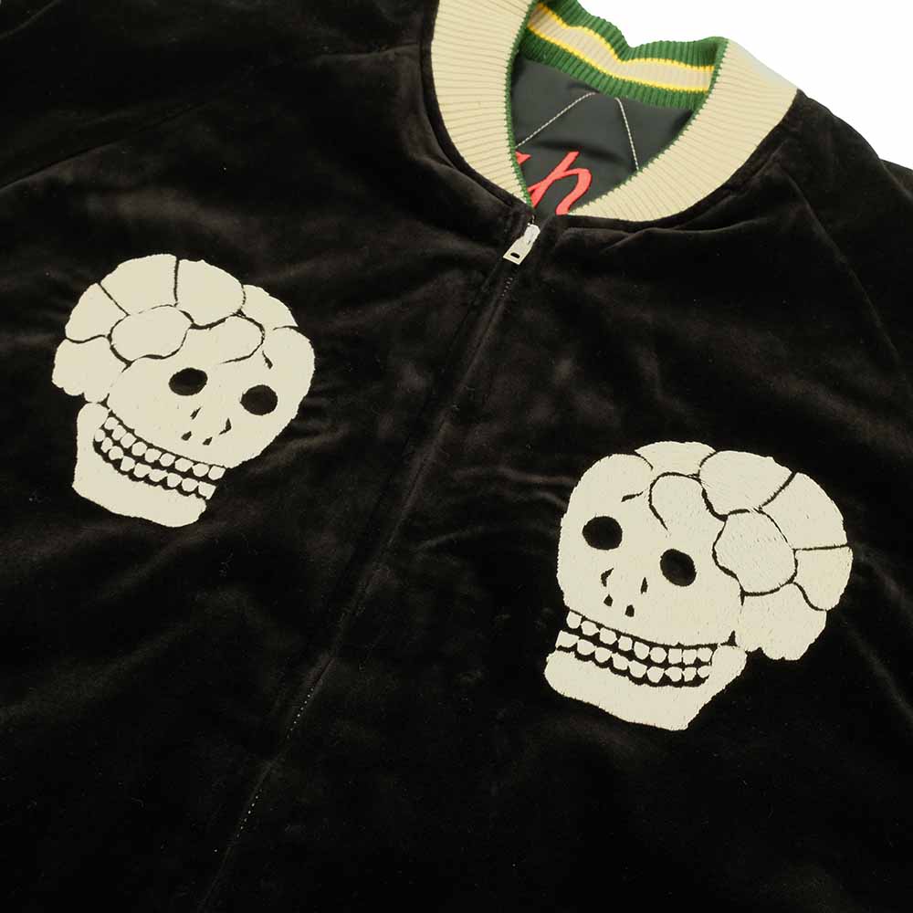 TAILOR TOYO - Mid 1950s Style Velveteen Souvenir Jacket - SPIDERWEB, SNAKE & SKULL × DRAGON & TIGER - TT15666