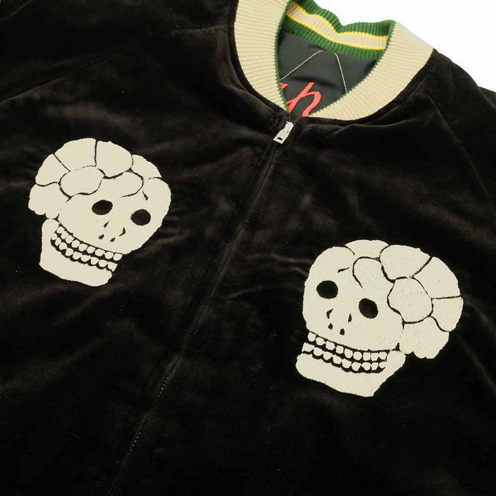 TAILOR TOYO - Mid 1950s Style Velveteen Souvenir Jacket - SPIDERWEB, SNAKE & SKULL × DRAGON & TIGER - TT15666