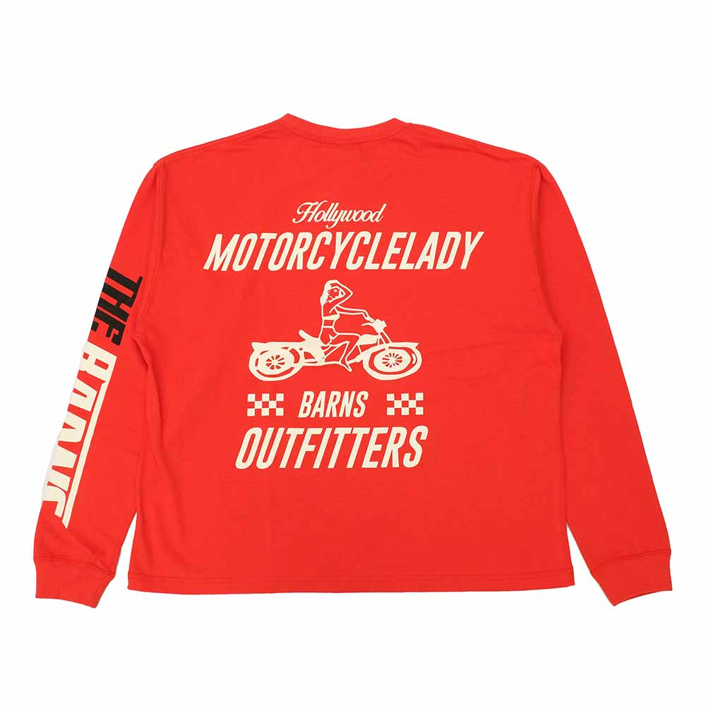 BARNS - BOXY L/S PRINT T-SHIRT - MOTORCYCLELADY - BR-25403