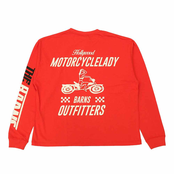 BARNS - BOXY L/S PRINT T-SHIRT - MOTORCYCLELADY - BR-25403