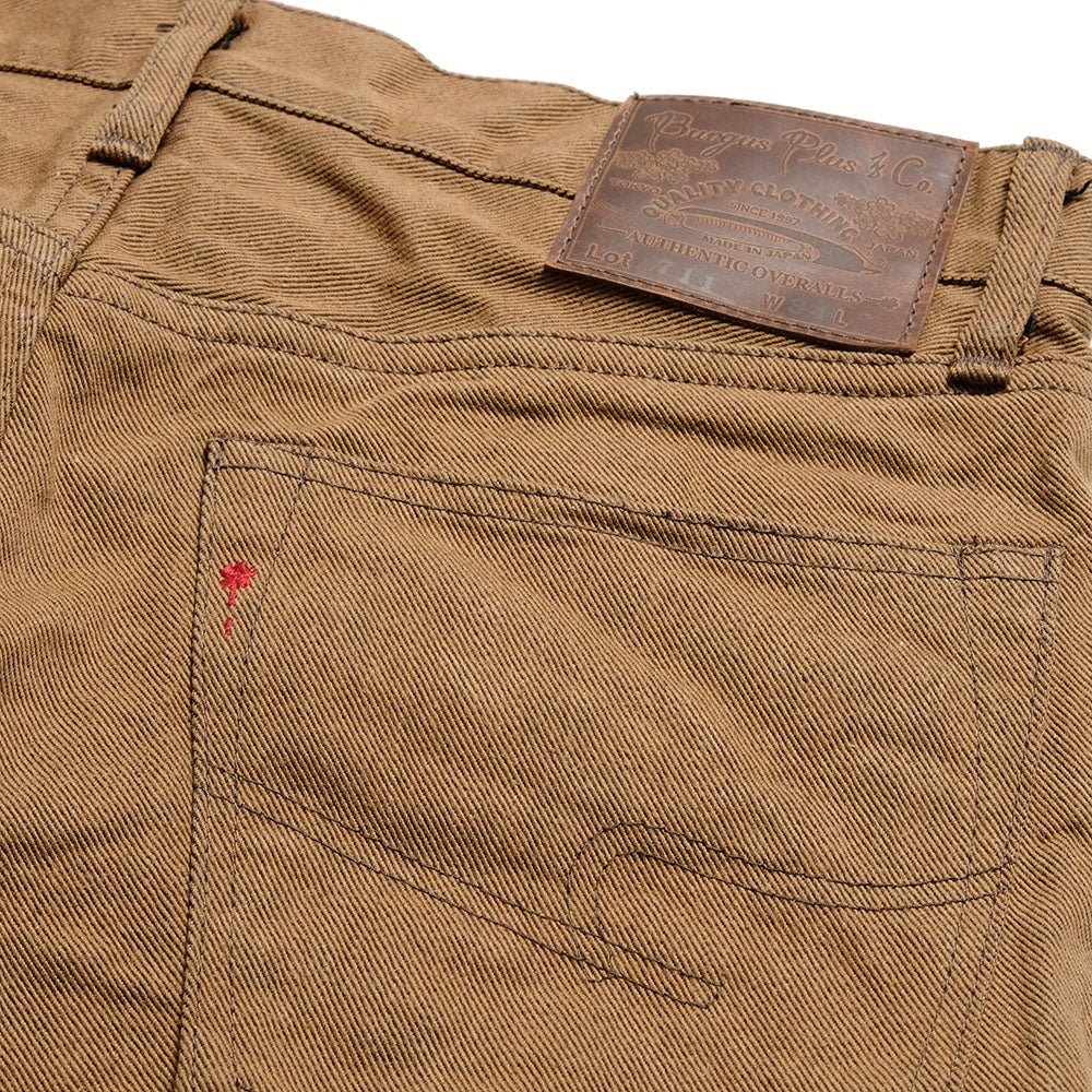 BURGUS PLUS - Lot.711 Standard Straight - Selvedge brown denim pants - 711-11