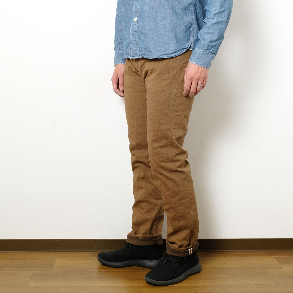BURGUS PLUS - Lot.711 Standard Straight - Selvedge brown denim pants - 711-11