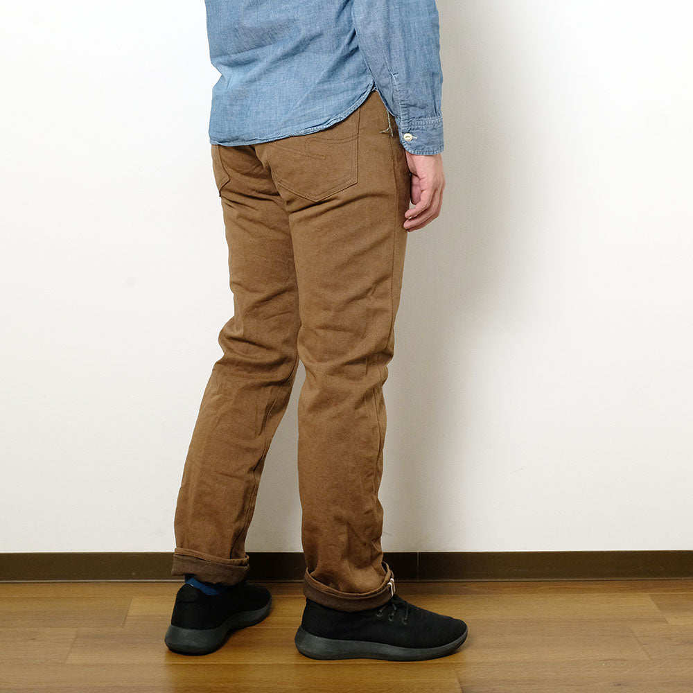 BURGUS PLUS - Lot.711 Standard Straight - Selvedge brown denim pants - 711-11