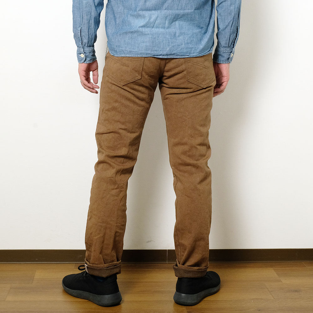 BURGUS PLUS - Lot.711 Standard Straight - Selvedge brown denim pants - 711-11