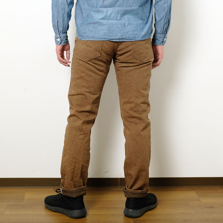 BURGUS PLUS - Lot.711 Standard Straight - Selvedge brown denim pants - 711-11
