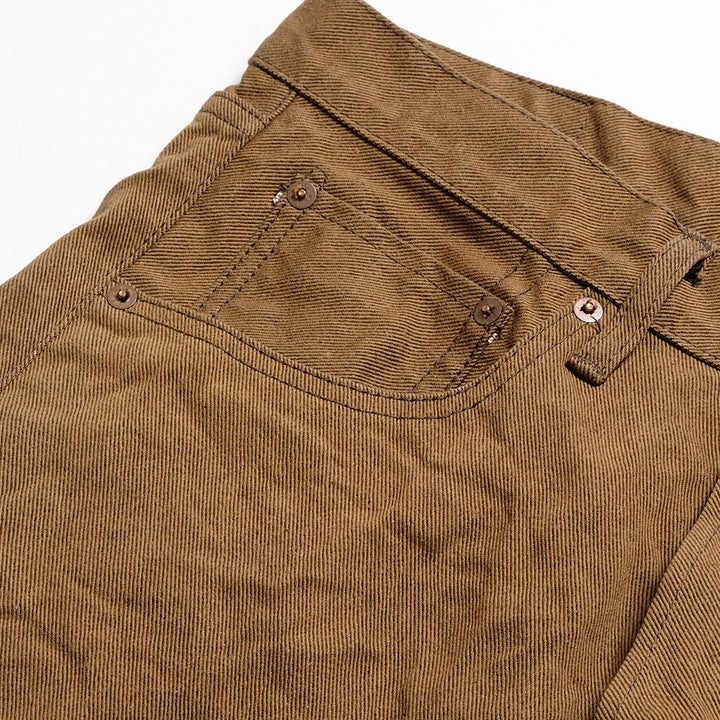 BURGUS PLUS - Lot.711 Standard Straight - Selvedge brown denim pants - 711-11