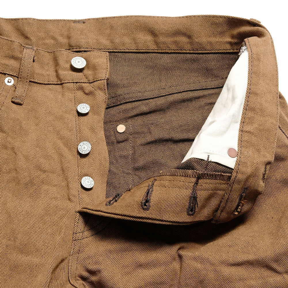 BURGUS PLUS - Lot.711 Standard Straight - Selvedge brown denim pants - 711-11