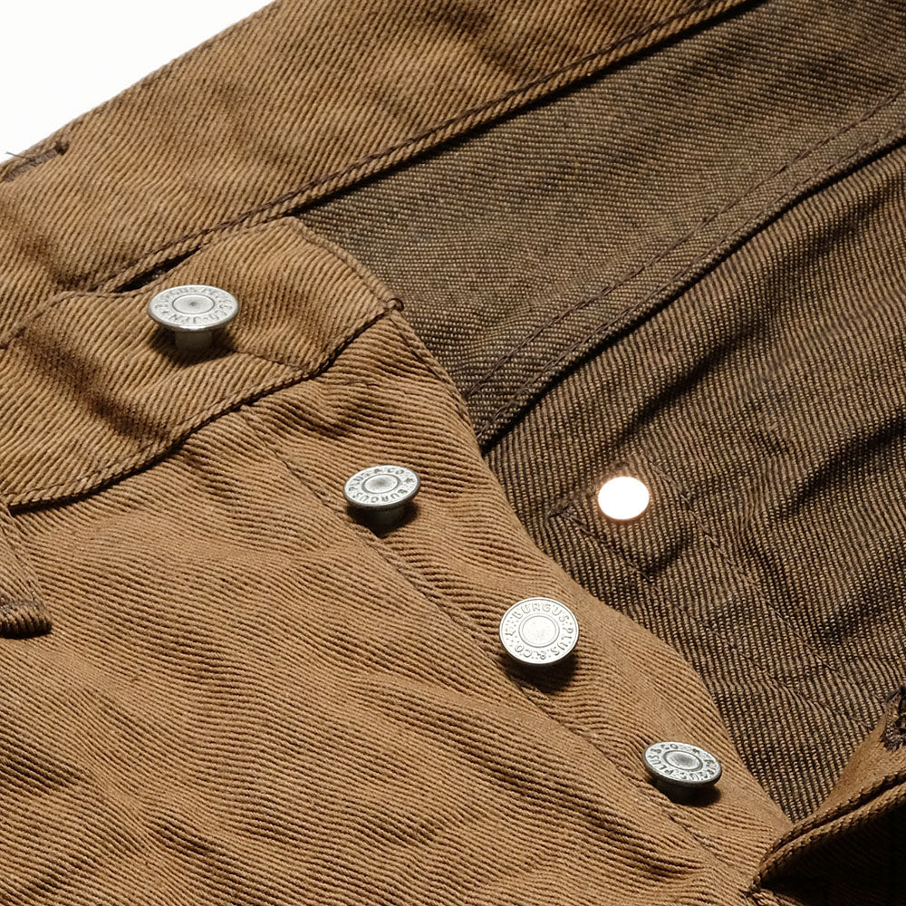 BURGUS PLUS - Lot.711 Standard Straight - Selvedge brown denim pants - 711-11