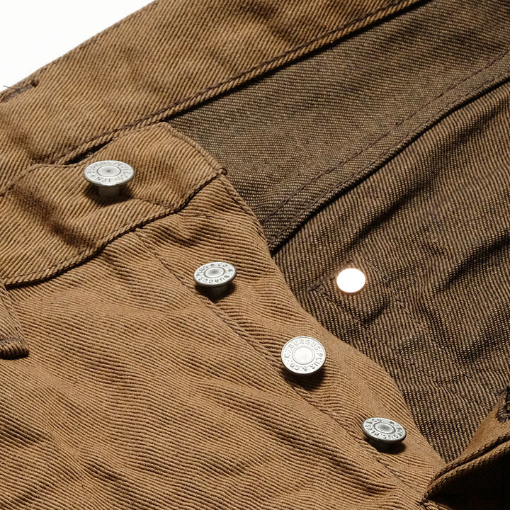 BURGUS PLUS - Lot.711 Standard Straight - Selvedge brown denim pants - 711-11