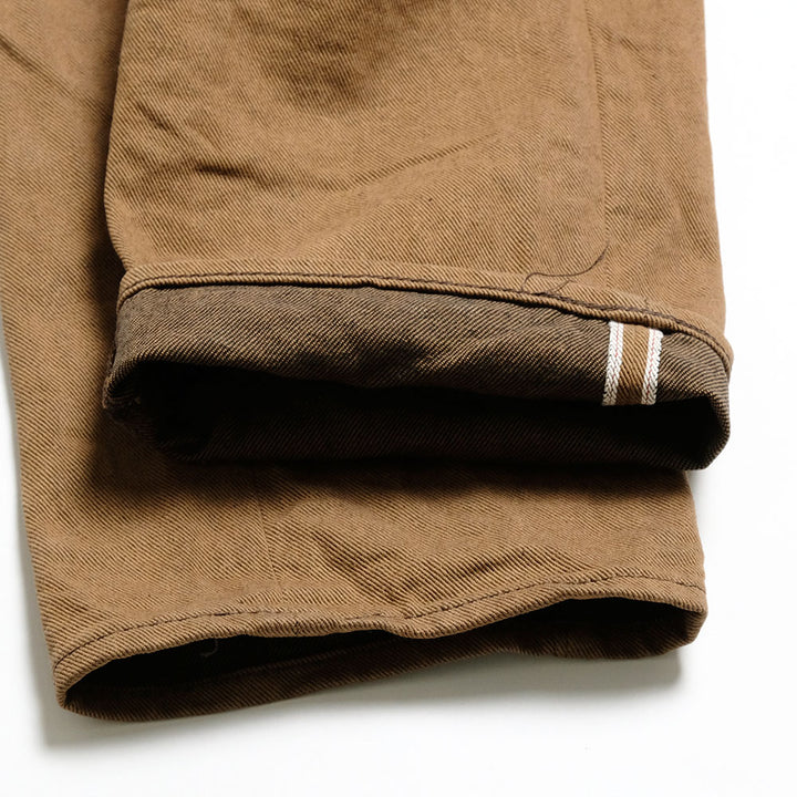 BURGUS PLUS - Lot.711 Standard Straight - Selvedge brown denim pants - 711-11