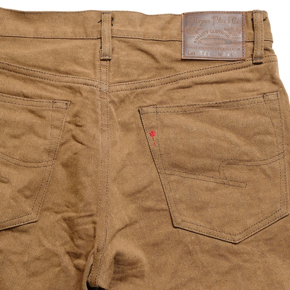 BURGUS PLUS - Lot.711 Standard Straight - Selvedge brown denim pants - 711-11