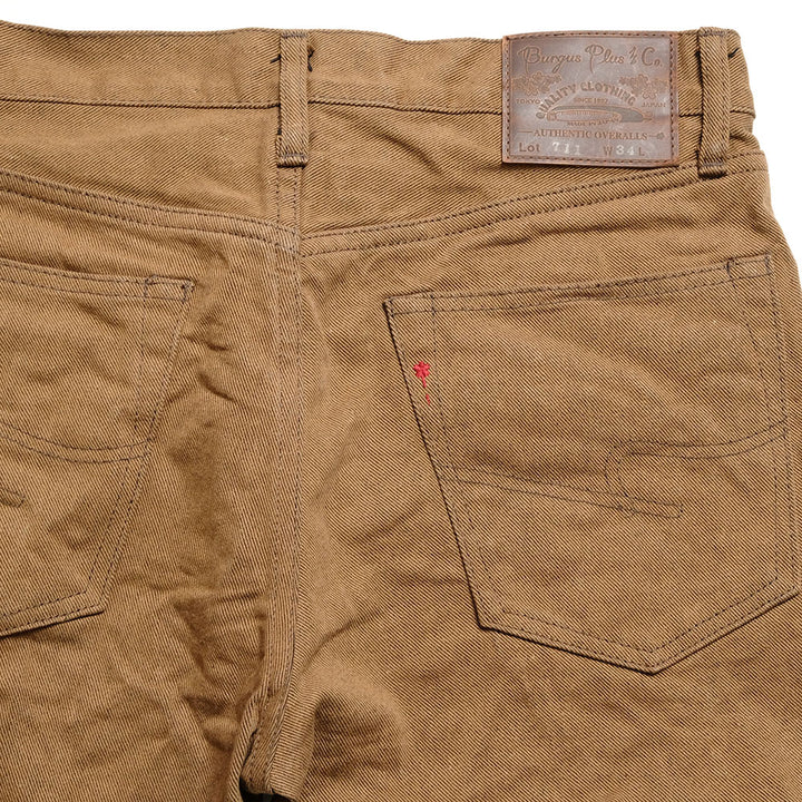 BURGUS PLUS - Lot.711 Standard Straight - Selvedge brown denim pants - 711-11