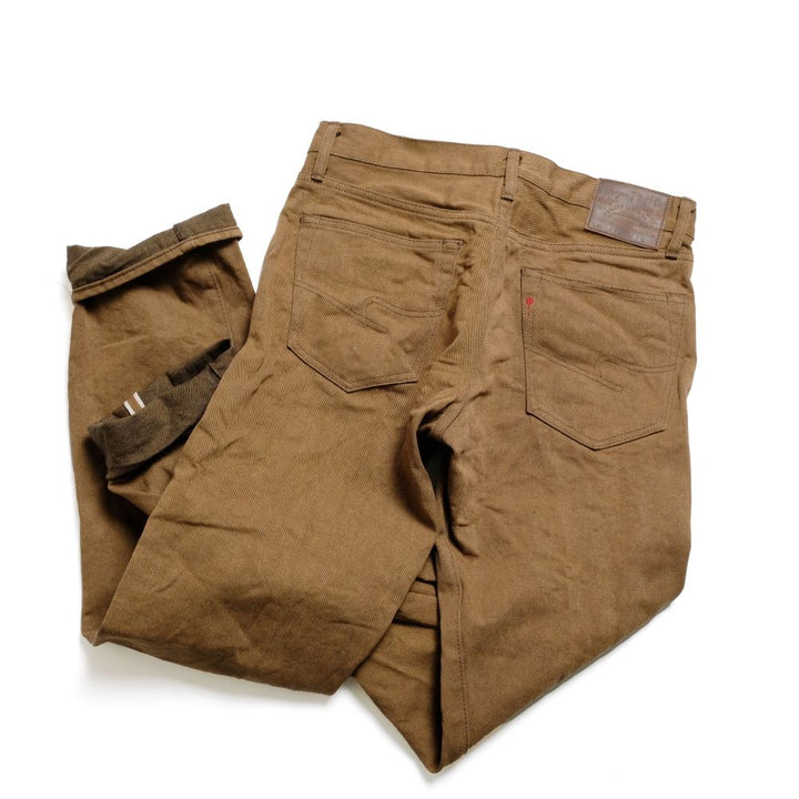 BURGUS PLUS - Lot.711 Standard Straight - Selvedge brown denim pants - 711-11