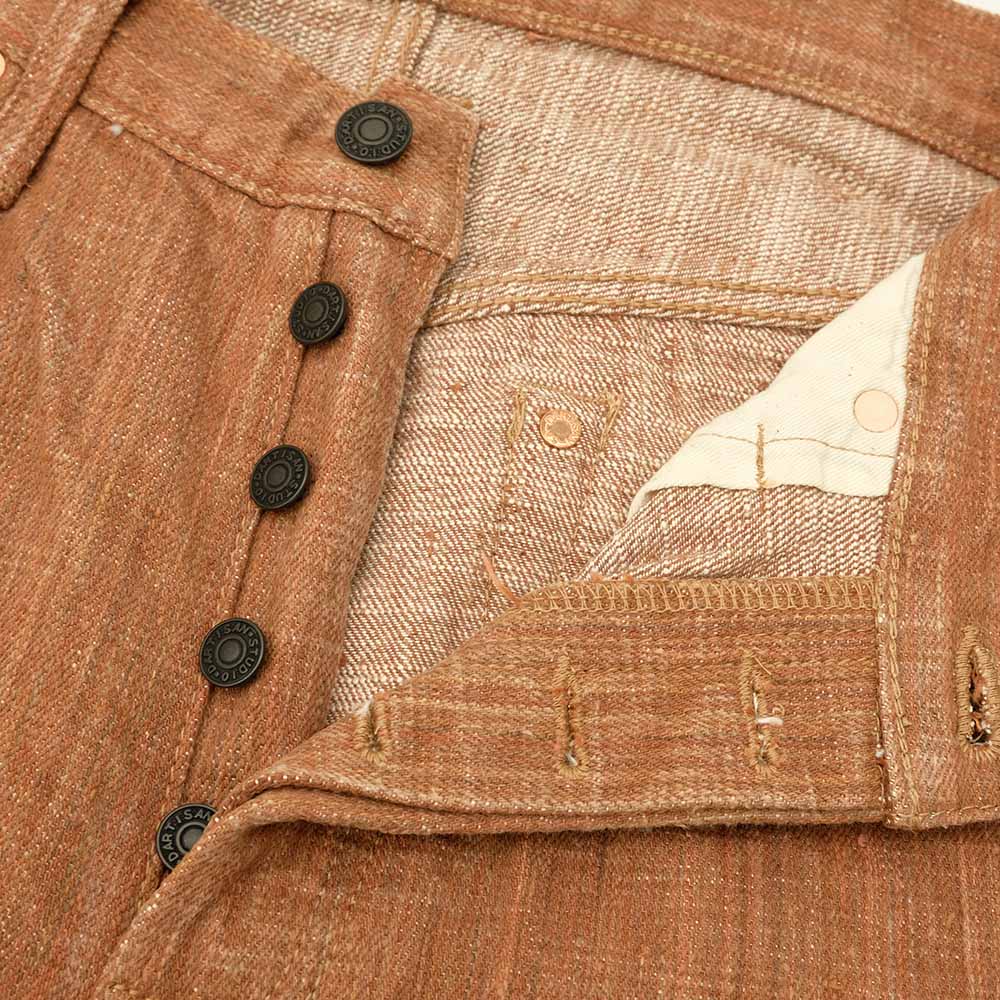 STUDIO D’ARTISAN - 45th - Kakishibu-Dyed - Extreme slub selvedge denim Jeans - SP-110