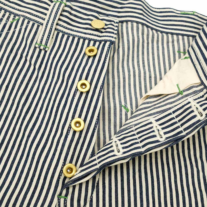 SUGAR CANE - 11oz. HICKORY STRIPE WORK SHORTS - SC52566