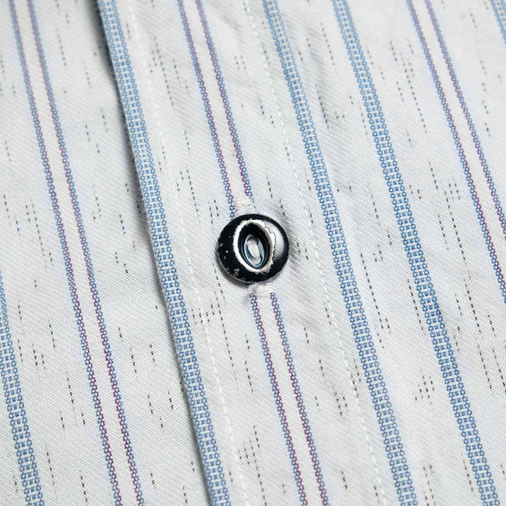 SUGAR CANE - FICTION ROMANCE - 6oz. INDIGO STRIPE WORK SHIRT - SC29671