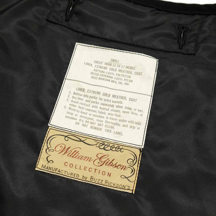 BUZZ RICKSON'S - WILLIAM GIBSON COLLECTION - BLACK M-65 LINER - BR15773