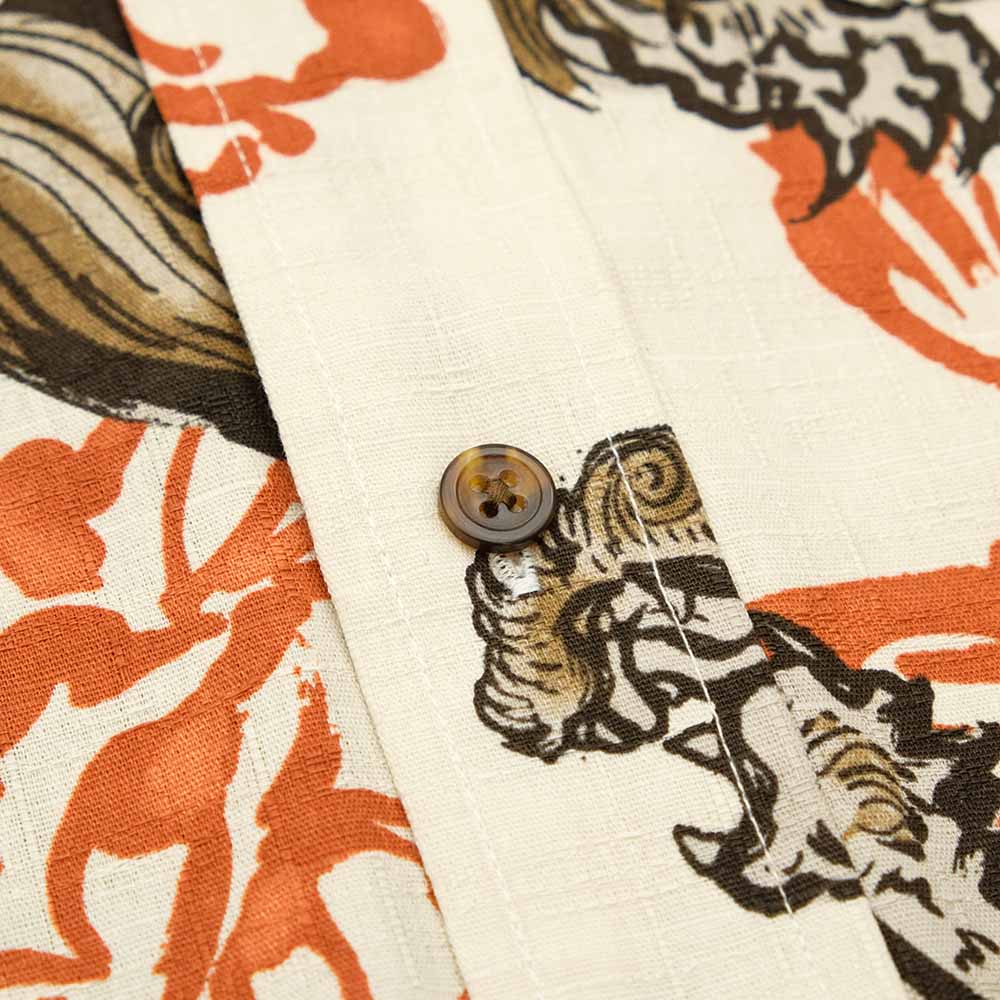 衣櫻 - サザンクロス素材 - 長袖レギュラーシャツ - 唐獅子牡丹 - SA1670