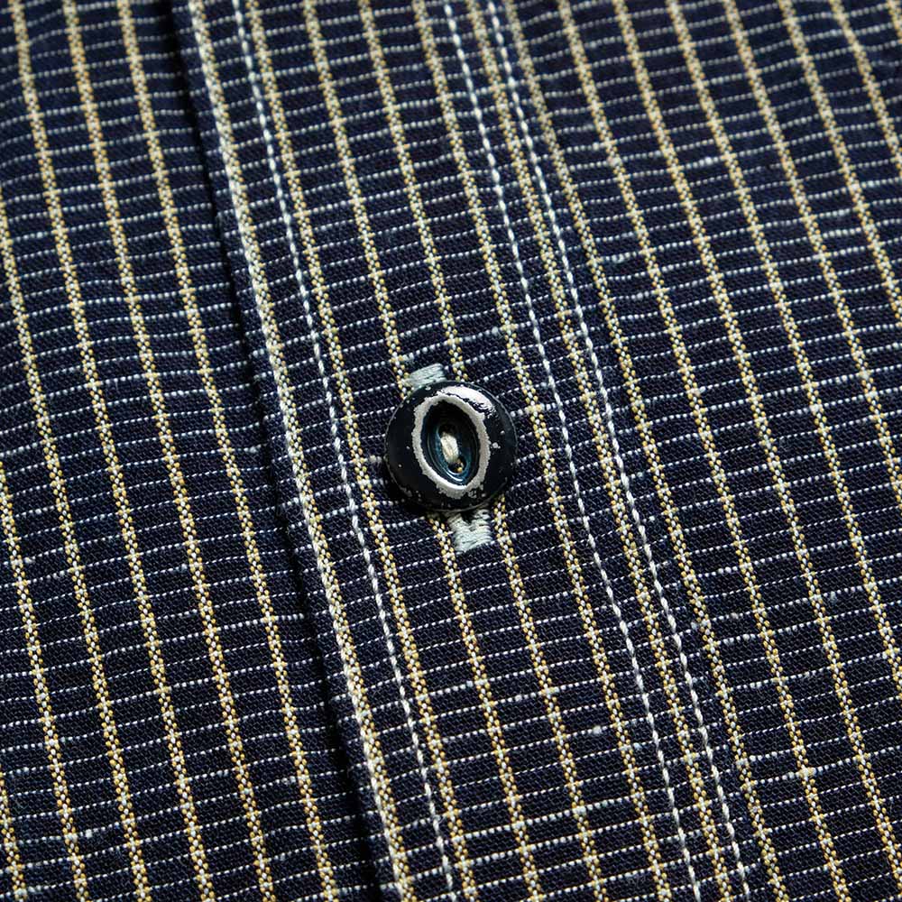 SUGAR CANE - FICTION ROMANCE - 5.25oz. INDIGO PLAID WORK SHIRT - SC39734