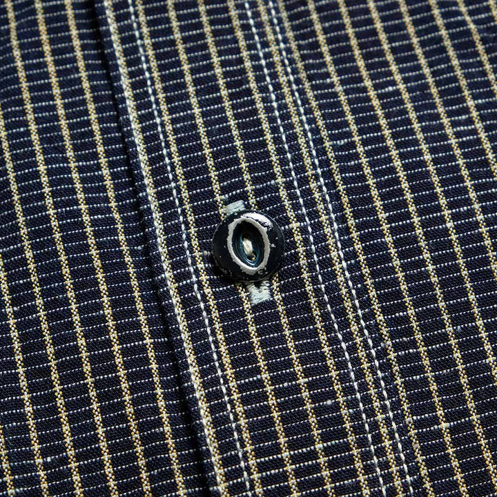 SUGAR CANE - FICTION ROMANCE - 5.25oz. INDIGO PLAID WORK SHIRT - SC39734